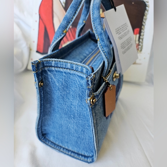 Coach Mini Cargo 20 Denim Tote Bag. NWT - Picture 4 of 14
